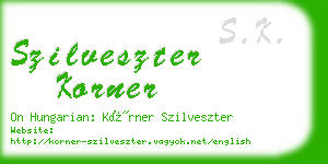 szilveszter korner business card